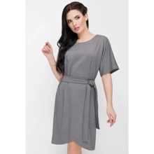 Платье FashionUp PL-1619B 42 серое повседневное до середины бедра: Состав Вискоза, Эластан