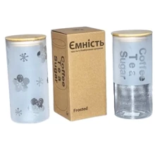 Ємність кругла S&T кругла Frosted з бамбуковою кришкою 1.5 л (7029-16): Тип один предмет