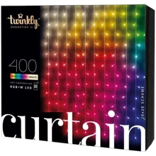 Гирлянда Smart LED Twinkly Curtain RGBW 400 Gen II IP44 1.45 х 2.1м кабель прозрачный: Тип Линейная