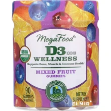 MegaFood Vitamin D3 Immune support 1000 IU Вітамін D3 зі смаком фруктів 90 желейних цукерок: Тип Витамин D