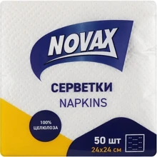 Серветки паперові Novax Білий 1 шар 240х240 мм 50 аркушів (4820267280085): undefined undefined