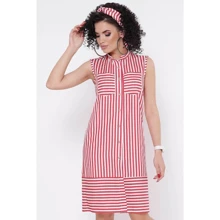 Платье FashionUp PL-1768B-46 46 красное повседневное до середины бедра: Состав Хлопок