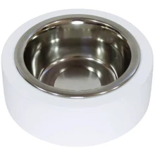 Миска Lucky Pet металлическая на деревянной подставке линейка Эстет 0.24л/11.5см белый (553171): Тип Миски