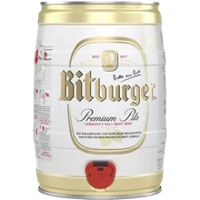 Пиво Bitburger Premium Pils светлое фильтрованное 4.8% 5 л (PLS_4102430000806): Объем, л 5