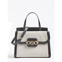 Женская сумка тоут Guess Hensely Satchel черно-белая (HWHS8113060-BML): Пол Женский