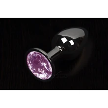 Пикантные штучки, Большая графитовая анальная пробка с кристаллом - 8.5x4 см, розовый: Для кого Унисекс