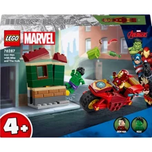 Конструктор LEGO Marvel Железный Человек на мотоцикле и Халк (76287): Количество деталей, шт. 68