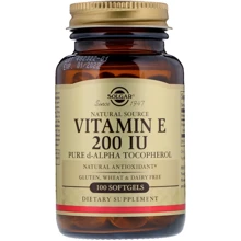 Solgar Natural Vitamin E, 200 IU, Pure d-Alpha Tocopherol, 100 Softgels: Тип Витамин E