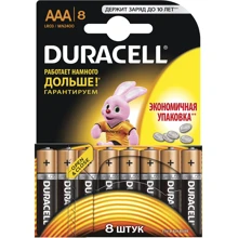 Батарейки Duracell Basic AAА алкалиновые LR03 8шт.: undefined undefined