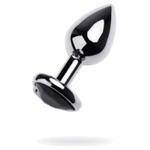Анальна пробка із кристалом Metal By Toyfa Silver anal plug black gem: Для кого унісекс