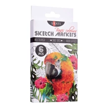 Набор двусторонних маркеров SANTI sketch 390546 Basic Colours 6 шт уп, 34,7 мм: Тип На водной основе