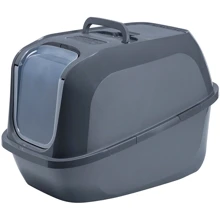 Туалет закрытый для котов Moderna Mega Deluxe 65.8х48.6х45.8 см, холодный серый (BK62275): Вид Закрытый