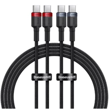 Кабель Baseus Cable USB-C to USB-C Cafule Charging (2pcs) 100W 1м Gray/Red (P10318306003-00): Тип USB-C - USB-C