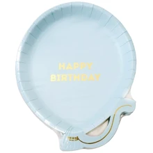 Сервіровка столу Одноразові блакитні тарілки Talking Tables у формі кулі серія WE HEART BIRTDAYS 12 шт в упаковці (BDAY-PLATE-BALL-B): undefined undefined