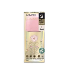 Пляшечка Suavinex Gold Edition, фізіологічна соска, середній потік рожевий 270 мл (307871): Матеріал пластик