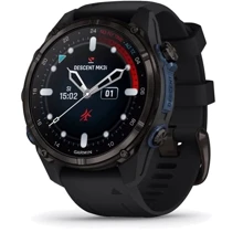 Смарт-часы Garmin Descent Mk3i 43mm Carbon Grey DLC Titanium with Black Silicone Band (010-02753-11): Дисплей 1.2" AMOLED (390x390)