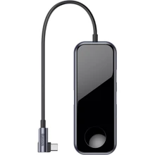 Адаптер Baseus Adapter Superlative USB-C to 2xUSB3.0+HDMI+3.5mm Deep Grey with Wireless Charger (CAHUB-AZ0G) for Apple Watch: Колір сірий