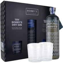 Джин Bobby's в подарочной упаковке + 2 стакана 42% 0.7 л (EV8710631120863): Объем, л 0.7