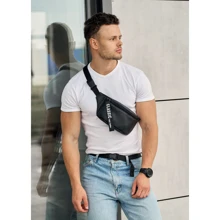 Мужская поясная сумка Sambag Tirso MSHm черная (80148001m): Пол Мужской