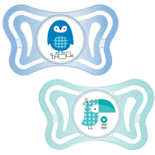 Пустышка силиконовая голубая Chicco Physio Light 2 шт. 2 мес. (71031.21): Возраст старше 3 месяцев