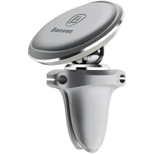 Тримач Baseus Car Holder Magnetic Air Vent Mount Holder with cable clip Silver (SUGX-A0S): Виробник Baseus