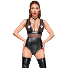 Боди Noir Handmade F183 Powerwetlook body Black, 3XL: Для кого Для женщин