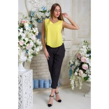 Блуза FLFashion Юрмала АМЮ 0172 44 жовта без рукава: Сезон літо