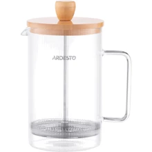 Френч-пресс Ardesto Midori Боросиликатное стекло бамбук Прозрачный 800 мл (AR1009WL): Цвет прозрачный