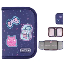 Пенал Kite без наполнения 1 отделение 2 отворота 622 Pixel Love (K24-622-5): Год выпуска коллекции 2024