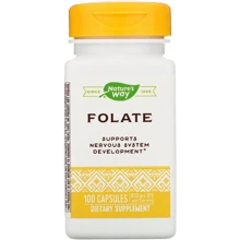 Nature's Way, Folic Acid, 800 mcg, 100 Capsules (NWY-40451): Тип Витамин B
