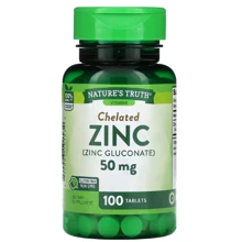 Nature's Truth Zinc Chelated Цинк в хелатной форме 50 мг 100 таблеток: Тип Цинк