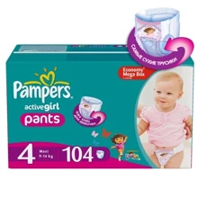 PAMPERS Active Girl Maxi (9-14 кг) Мега Упаковка 104 шт.: undefined undefined