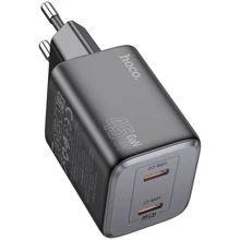 Зарядное устройство Hoco Wall Charger N42 Elogiado 2xUSB-C 45W Black: Особенности Быстрая зарядка, Power Delivery (PD), USB-C