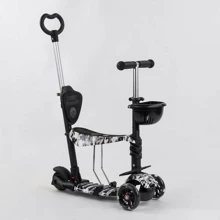 Самокат 5в1 Best Scooter, PU колеса, подсветка колес, Абстракция Black/White (102022): Количество колес 3