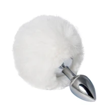 Металлическая анальная пробка с помпоном CRYSTAL S, White: Для кого Унисекс