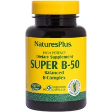 Natures Plus Super B-50 Комплекс витаминов B-50 60 вегетарианских капсул: Тип Витамин B