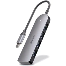 Адаптер REAL-EL Adapter USB-C to 4xUSB CQ-415 Space Grey (EL123110001): Цвет серый