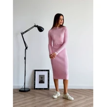 Спідниця АRTKNIT Ester 27118 42-44 (S/M) рожева олівець подовжена міді: Матеріал Трикотаж