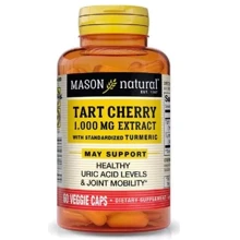 Mason Natural Tart Cherry Extract With Turmeric 1000 mcg Экстракт терпкой вишни с куркумой 60 вегетарианских капсул: Форма выпуска Капсулы