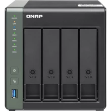 Сетевой накопитель (NAS) QNAP TS-431X3-4G: Слоты для дисков 4 x 2.5" или 3.5" HDD/SSD с интерфейсом SATA I, SATA II или SATA rev.3.0 (до 32ТВ)