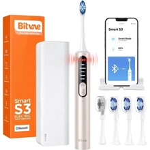 Зубная щетка Bitvae S3 Smart 4 насадки и футляр white: Назначение взрослая