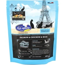 Сухой корм Bon Appétit Adult Sterilized Cat Salmon & Chicken & Rice Безглютеновый для кастрированных котов и стерилизованных кошек с лососем, курицей и рисом 0.4 кг (3760240681830): Тип Сухой корм