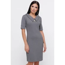 Платье FashionUp PL-1799C 42 серое повседневное до середины бедра: Состав Вискоза, Полиэстер, Эластан