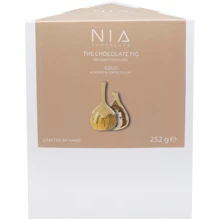 Інжир NIA CHOCOLATE The Chocolate Fig Gold 252 г, сушений у карамельному кувертюрі з мигдально-кавовою начинкою з ароматом бренді (8683465820141): Вага, г 252