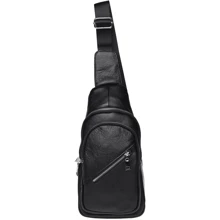 Чоловіча сумка-слінг Borsa Leather чорна (k16603-black): Стать Чоловік