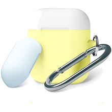 Чехол для наушников TPU Case Duo with Belt Yellow/White/Sea Blue for Apple AirPods: Тип Чехол