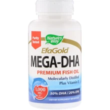 Nature's Way, EfaGold, Mega-DHA, 1000 mg, 60 Softgels (NWY-15682): Тип Омега 3