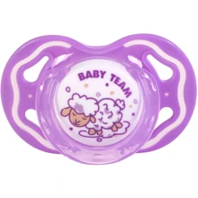 Пустышка Baby Team силиконовая классическая, 1шт. 6+ (3014 фиолетовый): Возраст старше 6 месяцев
