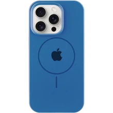 Чехол для iPhone Mobile Case Silicone Full Protective with MagSafe Denim Blue for iPhone 15 Pro Max: Цвет синий