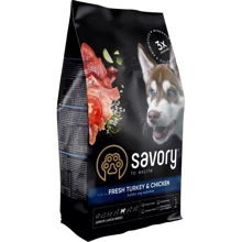 Сухой корм Savory для щенков крупных пород со свежим мясом индейки и курицы, 3 кг (4820232630204): Тип Сухой корм